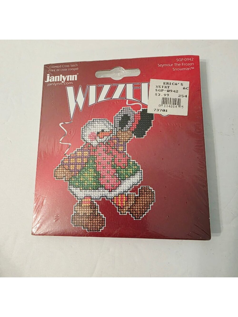 Vtg Janlynn Seymour the Frozen Snowman Holiday Cross Stitch DIY Craft SGP-0942